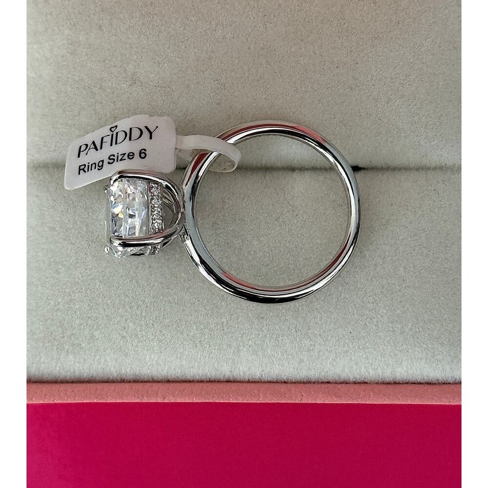 STUNNING Paffidy Size 6 Cushion Cut Ring 4.5CT 5A Grade Zirconia 925 Silver NEW - Picture 12 of 14